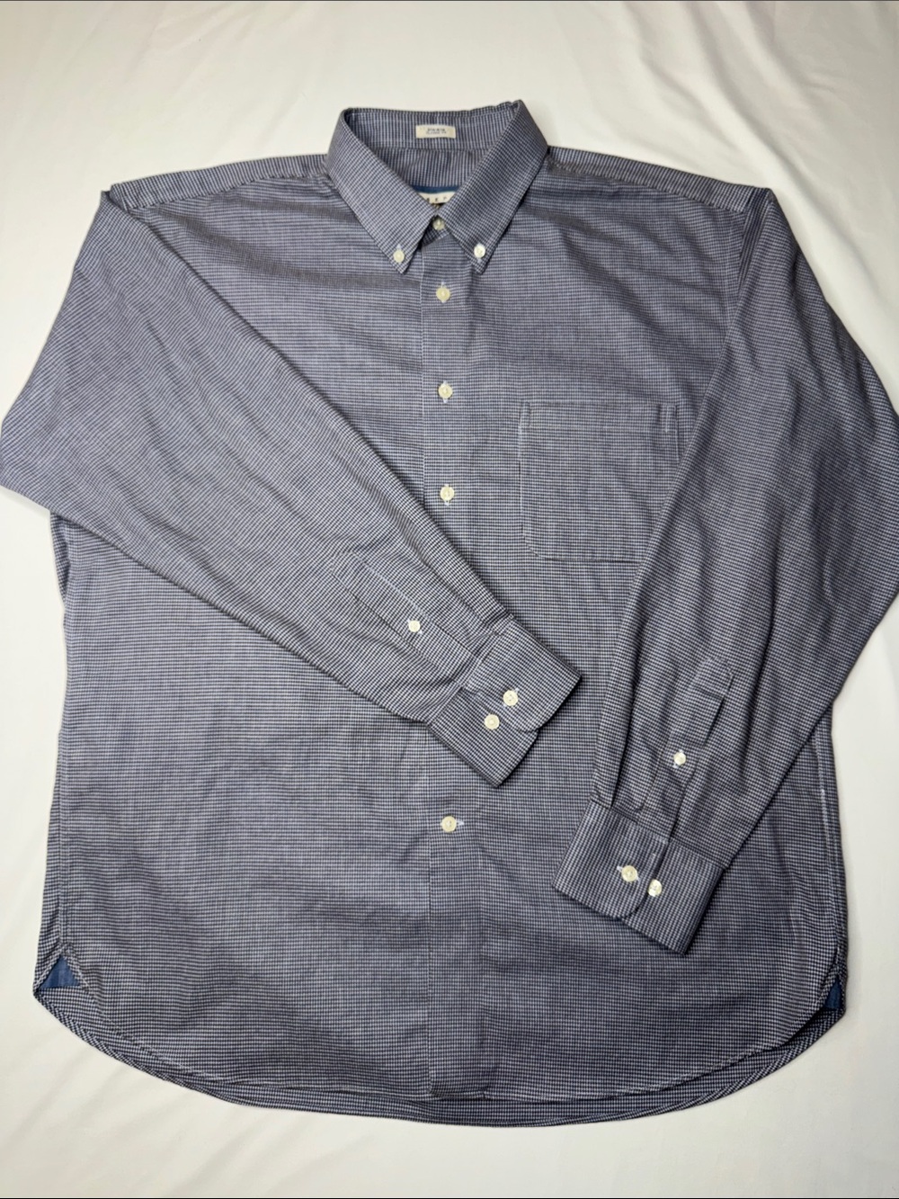 Joseph Abboud Non-Iron Classic Fit Houndstooth Button Down Shirt Men's L
